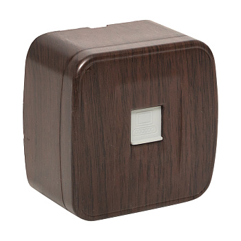 Минск Розетка RJ-45 1-местная ОП , 1А, 120В, тёмное дерево EKF