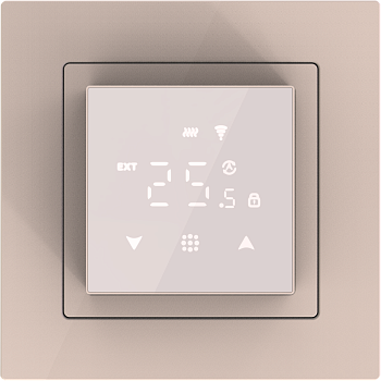 Donel Термостат с датчиком пола, программируемый с Wi-Fi, 16 A, 45*45 мм. стекло кашемир, серия DTE