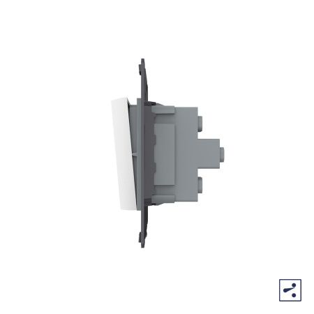 Выключатель двухлинейный проходной клавишный (модуль) БЕЛЫЙ Livolo