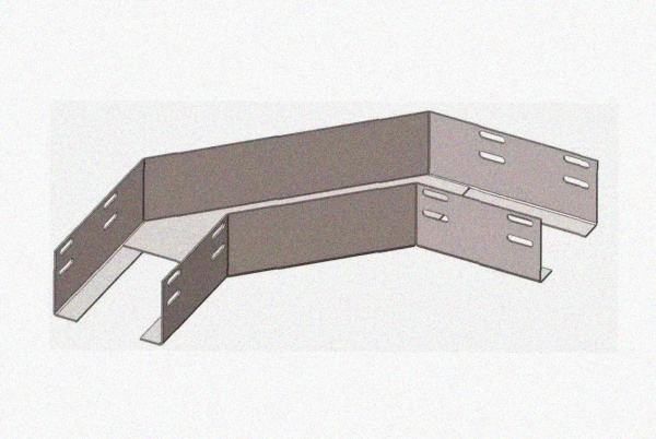 Лоток угловой глухой КГГ 150х65-90 УТ1,5 поворот на 90, оцинкованный лист S1,5