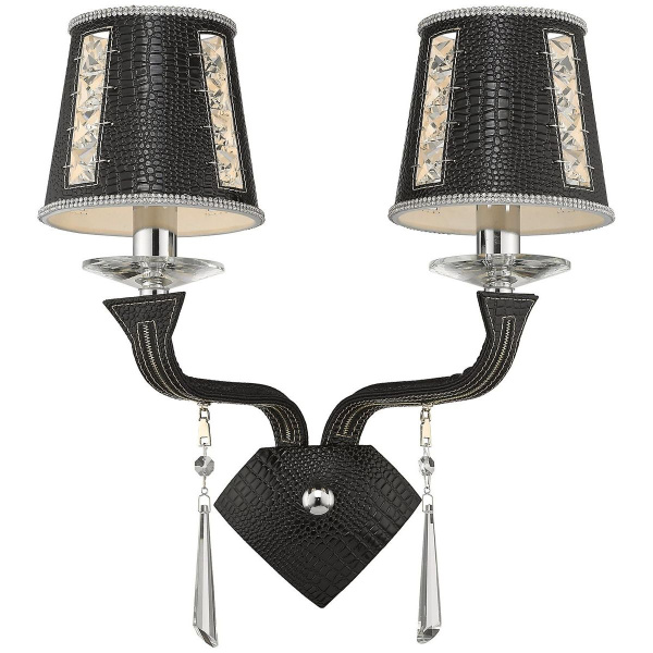 Бра Черный/Черный, Прозрачный E14 2*40Вт WE392.02.021 WERTMARK