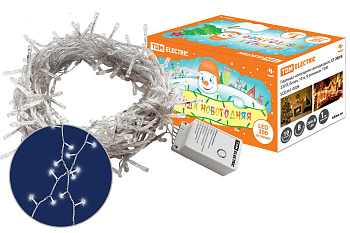 Гирлянда новогодняя светодиодная, СГ 200 Б, 220 В, белая, 10 м, 8 режимов TDM Гирлянда новогодняя светодиодная, СГ 200 Б, 220 В, белая, 10 м, 8 режимов TDM