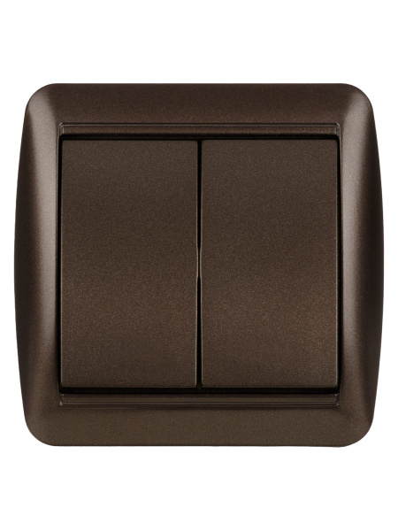 Выключатель 2-кл. открытой установки IP44 10А шоколад "Селигер" TDM