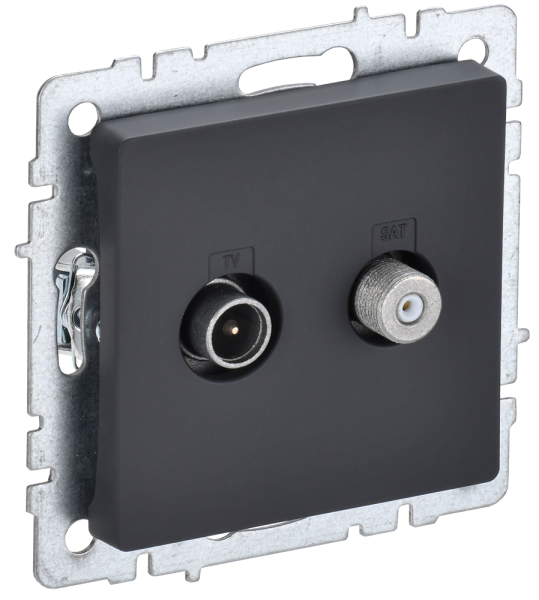BRITE Розетка двойная TV+SAT РТВ/РСп12-БрГ графит IEK