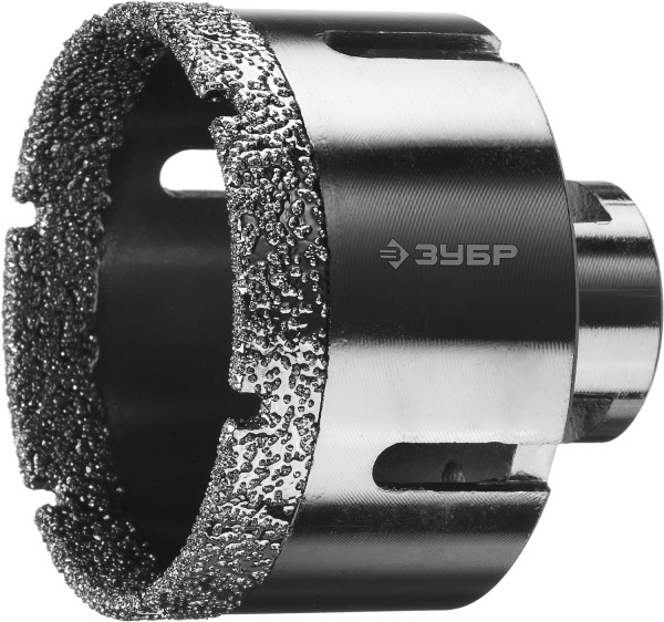 Высокоскоскоростная алмазная коронка для УШМ (М14) d 68мм по керамограниту и железобетону, Вакуумное Спекание, Профессионал ЗУБР