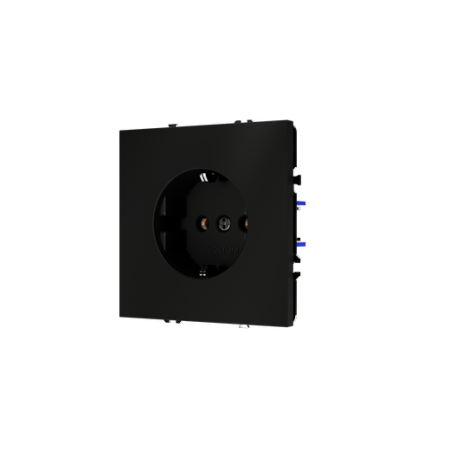 Розетка встраиваемая Voltum S70 с заземлением 16А, (черный матовый)