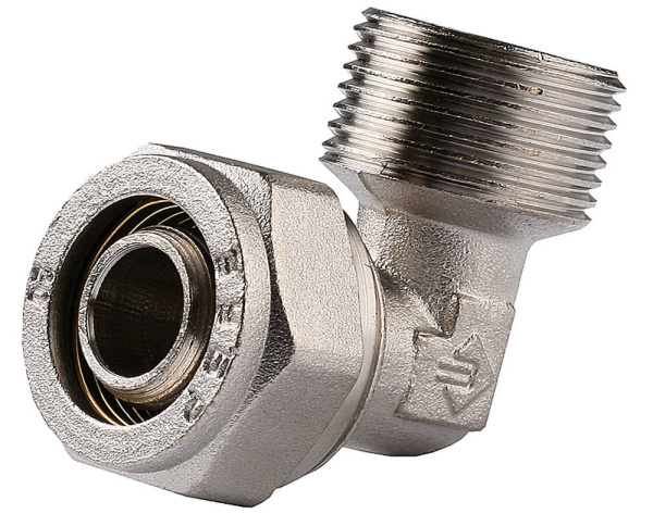 Уголок с наружной резьбой, цанга-штуцер,1/2"х20х2,0 мм, никель ЗУБР