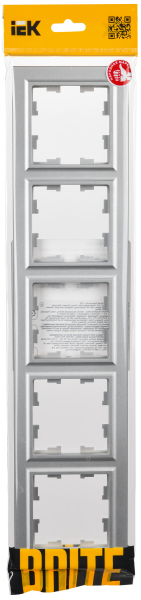 BRITE Рамка 5-мест. РУ-5-БрА алюм. IEK