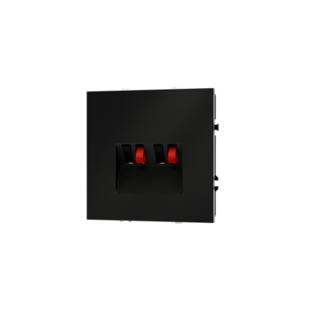 Розетка акустическая встраиваемая Voltum S70 4-местная, (черный матовый)