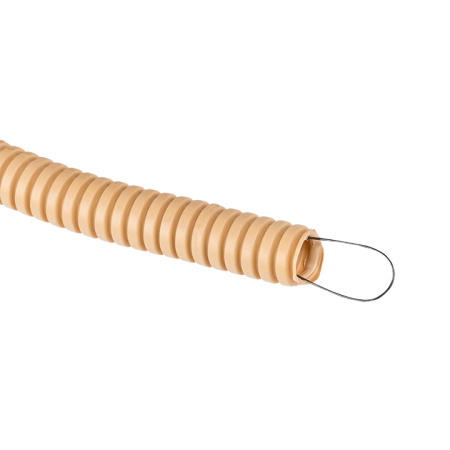 Труба гофр, ПВХ с протяжкой d16 мм (25 м) светлое дерево EKF-Plast