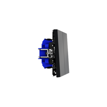 Выключатель встраиваемый Voltum S70 двухклавишный 10А, (графит)