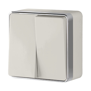 Выключатель двухклавишный (слоновая кость) Gallant ОУ IP20 Werkel