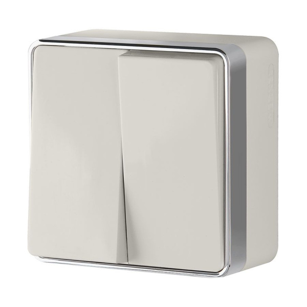 Выключатель двухклавишный (слоновая кость) Gallant ОУ IP20 Werkel