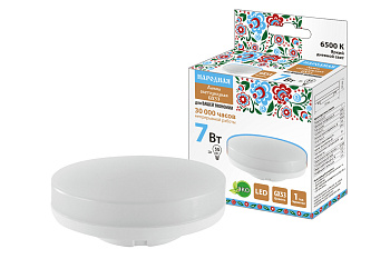 Лампа светодиодная GX53-7 Вт-230 В-6500 К-Э, h=26 мм, Народная TDM