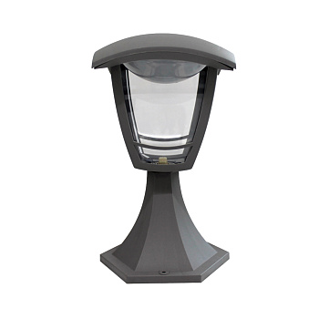 11-183 Св-к садово-парковый, светод-й, столб мал, «Валенсия», 8Вт, 4-х гран., 720Лм, 6500К, сер. Apeyron