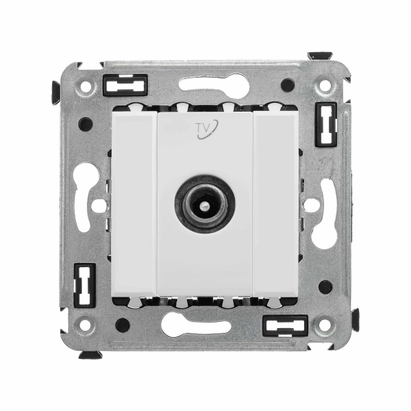 Розетка TV проходная в стену, "Avanti", "Белое облако" DKC