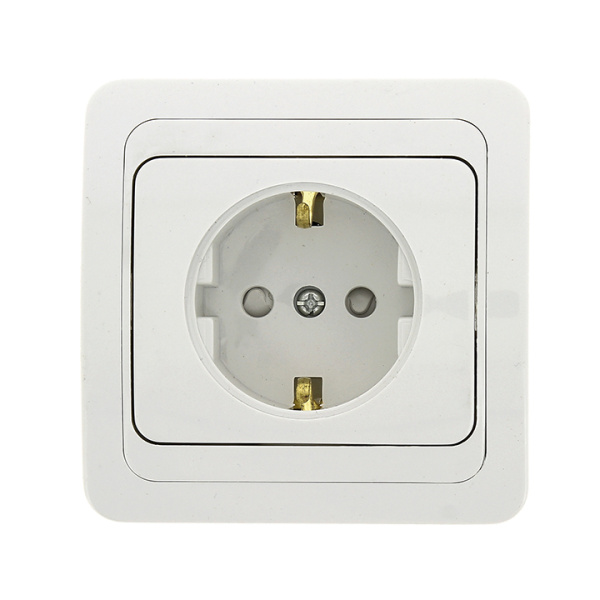 Лондон Розетка СУ 1 м. с/з с защ.штор. 16А белая IP20 EKF