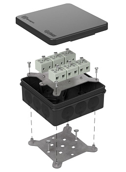 Коробка огнестойкая для о/п двухкомпонентная 60-0303-9005-FR6.0-12 Е15-Е120 100х100х40 RAL9005 Промрукав (17 шт/уп)