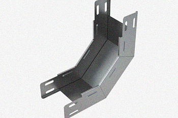 Лоток замковый глухой КПЗГ 200х100-90 УТ1,5 для поворота трассы вверх на 90, оцинкованный лист, S1,5