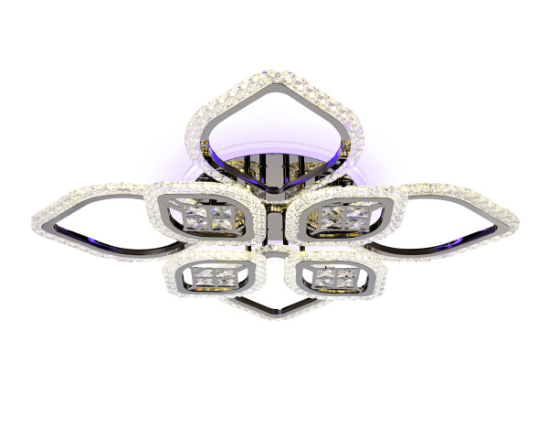 Потолочный светодиодный светильник с пультом FA2835/4+4 DCH черный хром 3000K/4200K/6400K 118W 750*750*120 (ПДУ РАДИО 2.4G) Ambrella Light