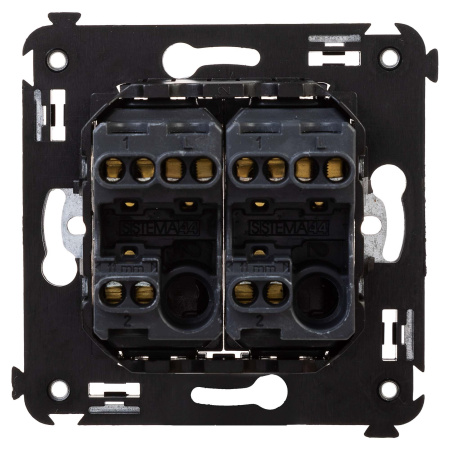 Переключатель двухклавишный в стену, "Avanti", "Черный квадрат" DKC