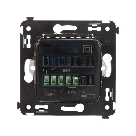 Термостат для теплых полов в стену, "Avanti", "Закаленная сталь" DKC