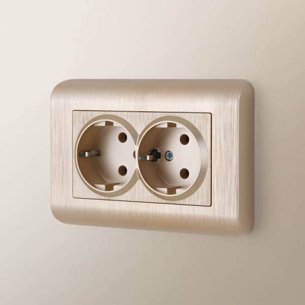 Stream Рамка для двойной розетки (шампань) Werkel