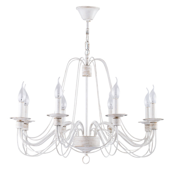 Люстра 8*E14 60Вт Белый с Золотом IP20 Velia FR2046-PL-08-WG Freya