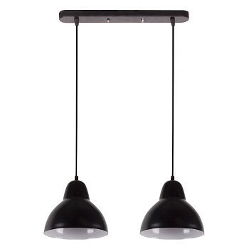 16-67 (2019/2) Светильник декоративный, подвесной, 230В/50Гц, 2хЕ27, мах 40Вт, 485х700х205мм, IP20, металл, чёрный, крепление на планку, ла... APEYRON