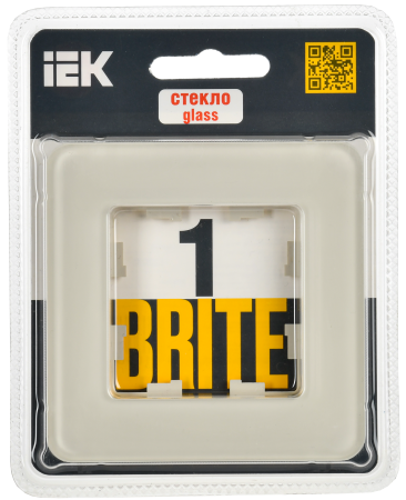 BRITE Рамка 1-мест. РУ-1-2-Бр стекло песчаный RE IEK