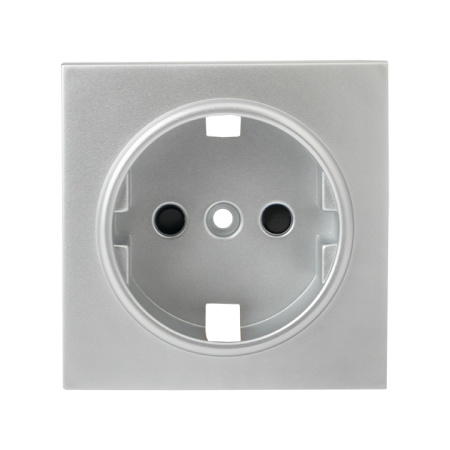 Валенсия Лицевая панель розетки 1-местной с/з 16А сталь с защ, штор, EKF