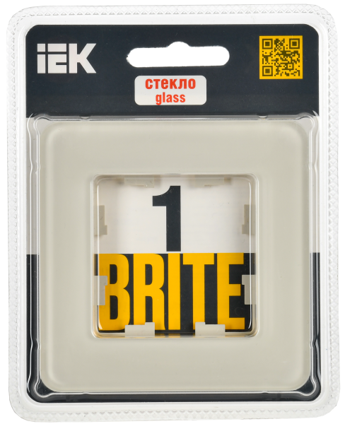 BRITE Рамка 1-мест. РУ-1-2-Бр стекло песчаный RE IEK