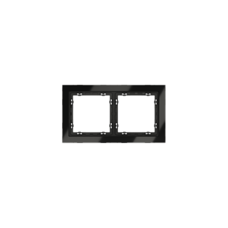 Рамка стеклянная Voltum S70 на 2 поста, (черный, стекло)