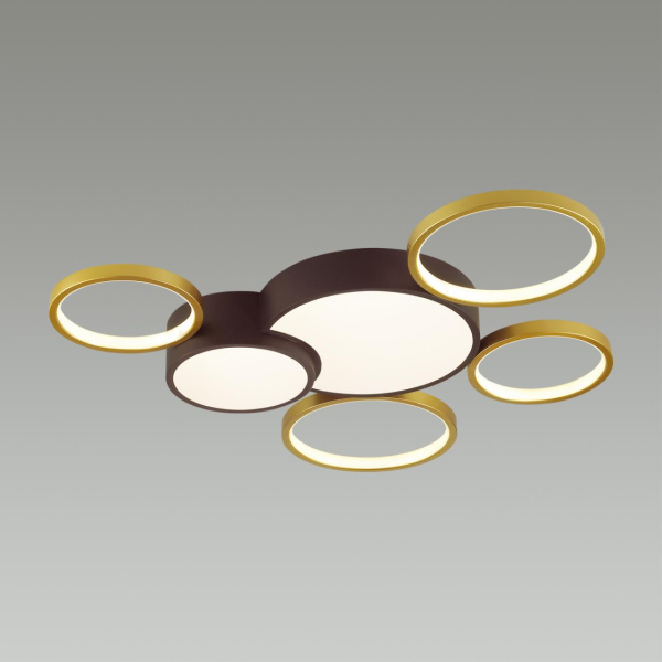 Люстра потолочная димм.с ДУ LED 100W 6600Лм 220V NORBERT черный,матовое золото LUMION