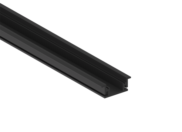 Donel Врезной алюминиевый профиль в пол, 27х11х2000. Цвет: Черный матовый, RAL9005,Серия:DN8ALE