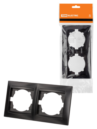 Рамка 2-х постовая горизонтальная графит "Лама" TDM