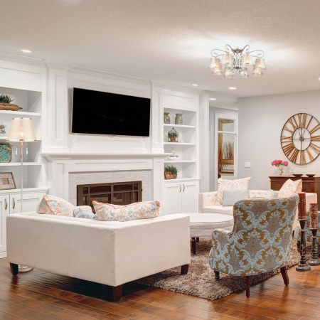 Потолочная люстра с абажурами 8*E14 40Вт серебряный IP20 Liona (60065/8 серебро) Eurosvet