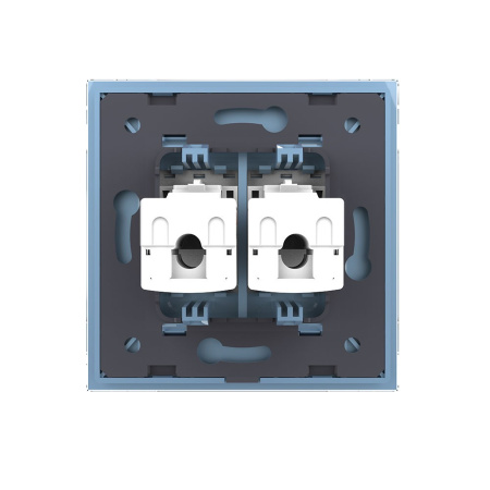 Розетка КОМП RJ-45 двойная Синяя Livolo
