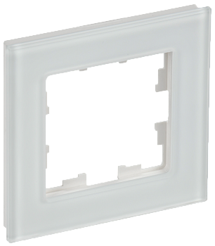 BRITE Рамка 1-мест. РУ-1-2-Бр стекло бел. матовый IEK