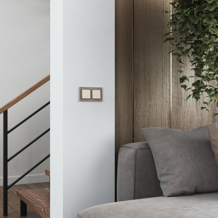 Favorit Рамка на 2 поста (латте, стекло) Werkel