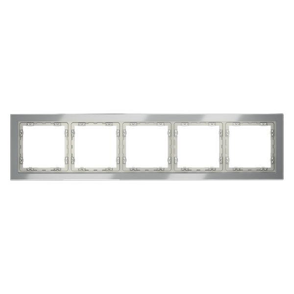 Рамка стеклянная Voltum S70 на 5 постов, (сталь, стекло)