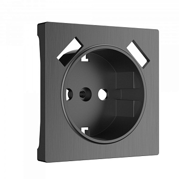 Встраиваемые механизмы Накладка для розетки СУ 1 пост. с USB . графит рифленый IP20 Werkel