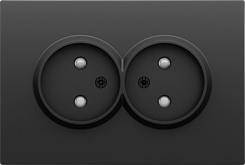 Donel S08 черный графит накладка для розетки 2-й без заземления, со шторками 16A 250 В~,серия DB