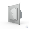 Одноклавишный проходной сенсорный выключатель Module, цвет серый Livolo