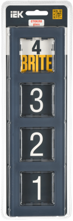 BRITE Рамка 4-мест. РУ-4-2-Бр стекло маренго матовый IEK